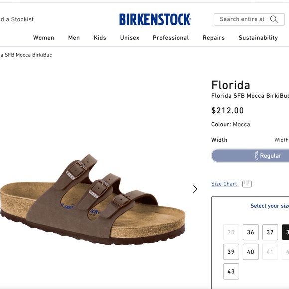 🌻😎 - Birkenstock Florida $ 85 - Size 38 /US 7.5/8 Colour Mocca. # 18 - Picture 7 of 7